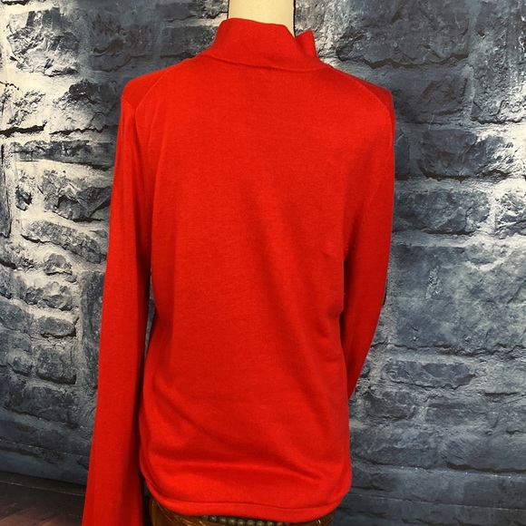 Vince Camuto Mock/ turtleneck key hole open cut scoop neckline pullover Sweater - Picture 6 of 9